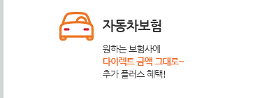 자동차보험. 원하는 보험사에 다이렉트 금액 그대로~ 추가 플러스 혜택!